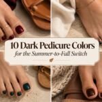 Dark pedicure colors styled for the summer-to-fall transition