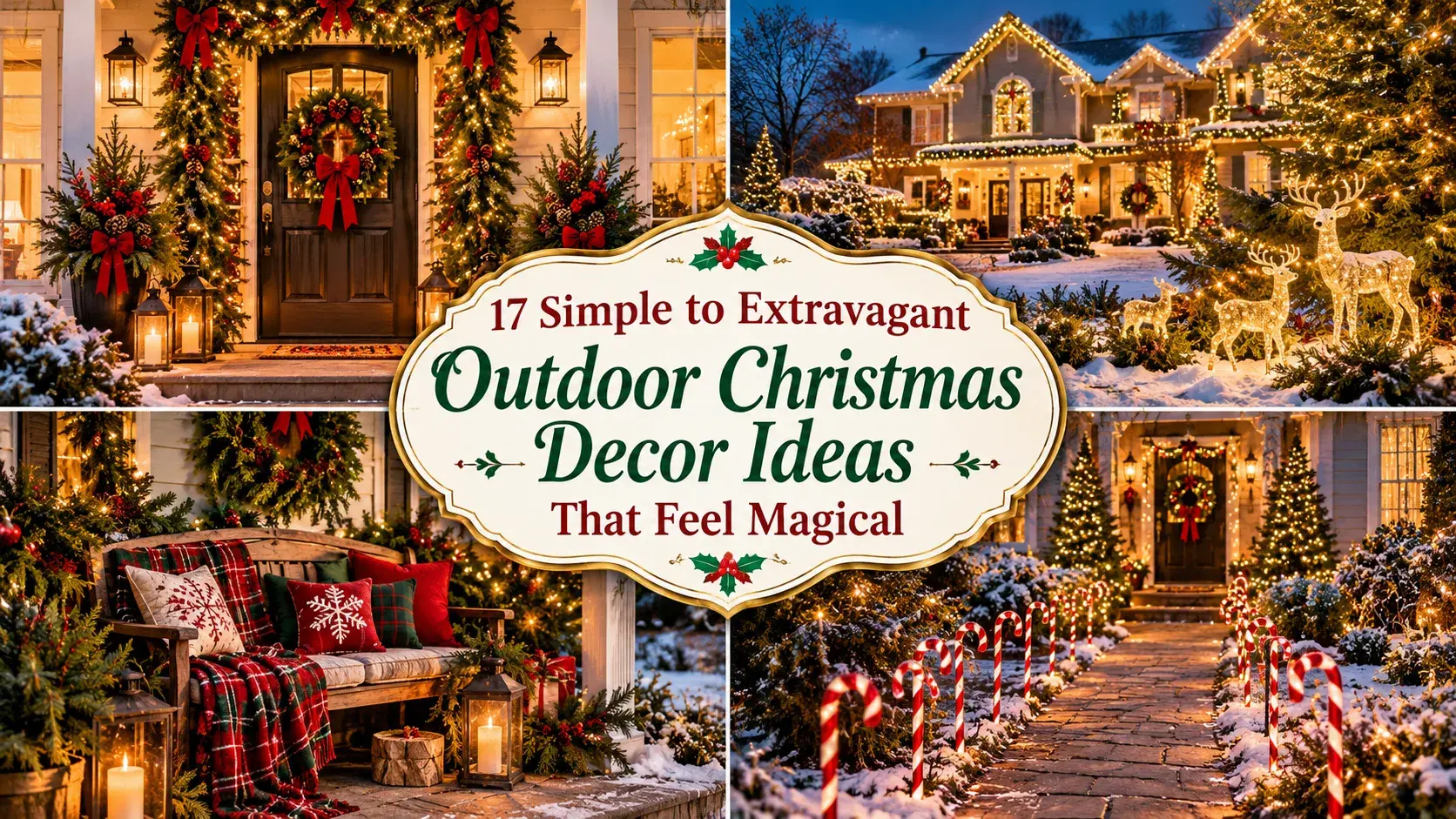 17 Simple to Extravagant Outdoor Christmas Decor Ideas That Feel Magical