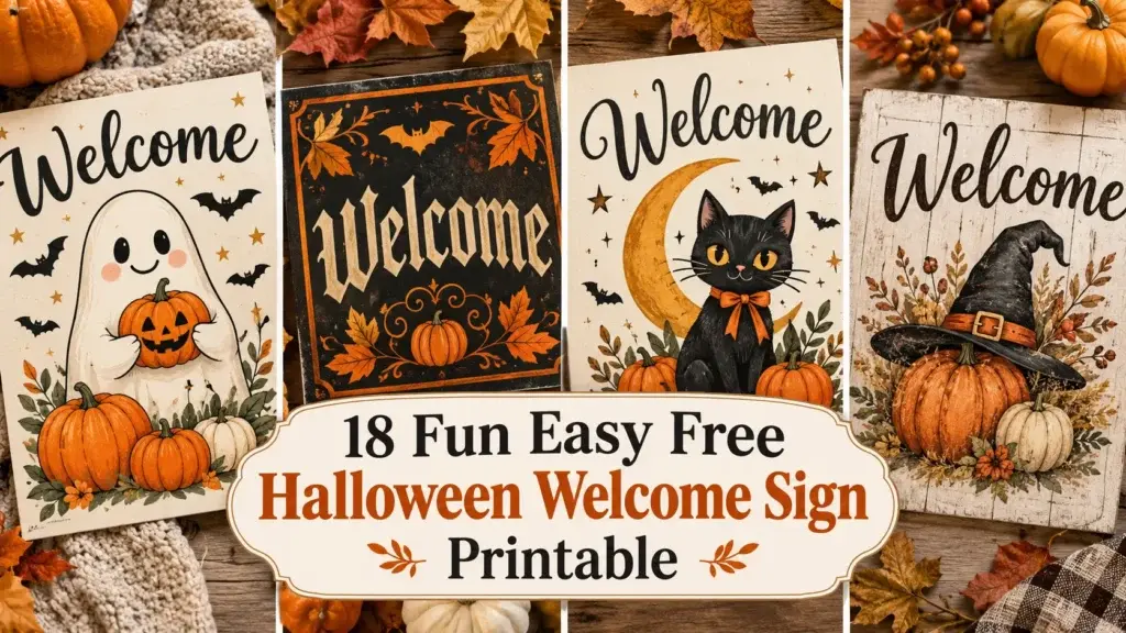 18 Fun and Easy Halloween Welcome Sign Printables to Make Your Home Spooky