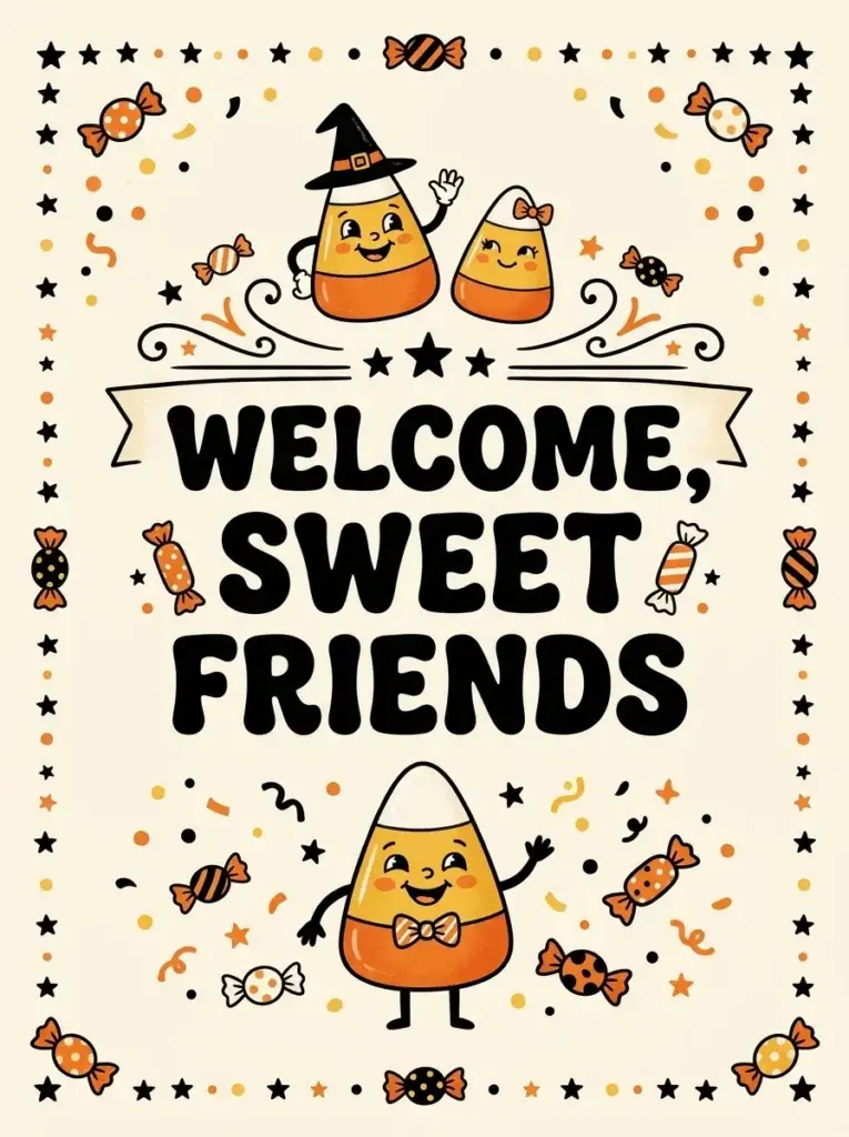 Candy Corn Sweet Welcome Sign