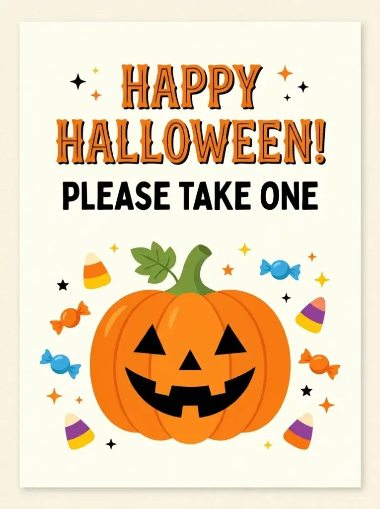Please Take One Candy Welcome Sign