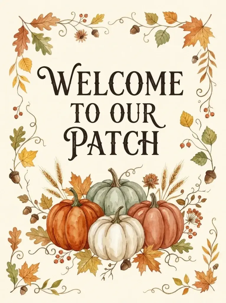 Pumpkin Patch Welcome Sign