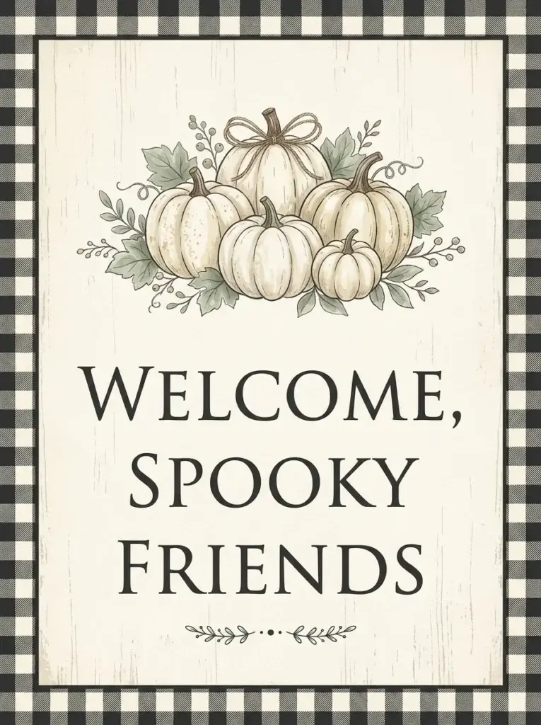 Rustic Farmhouse Halloween Welcome Sign