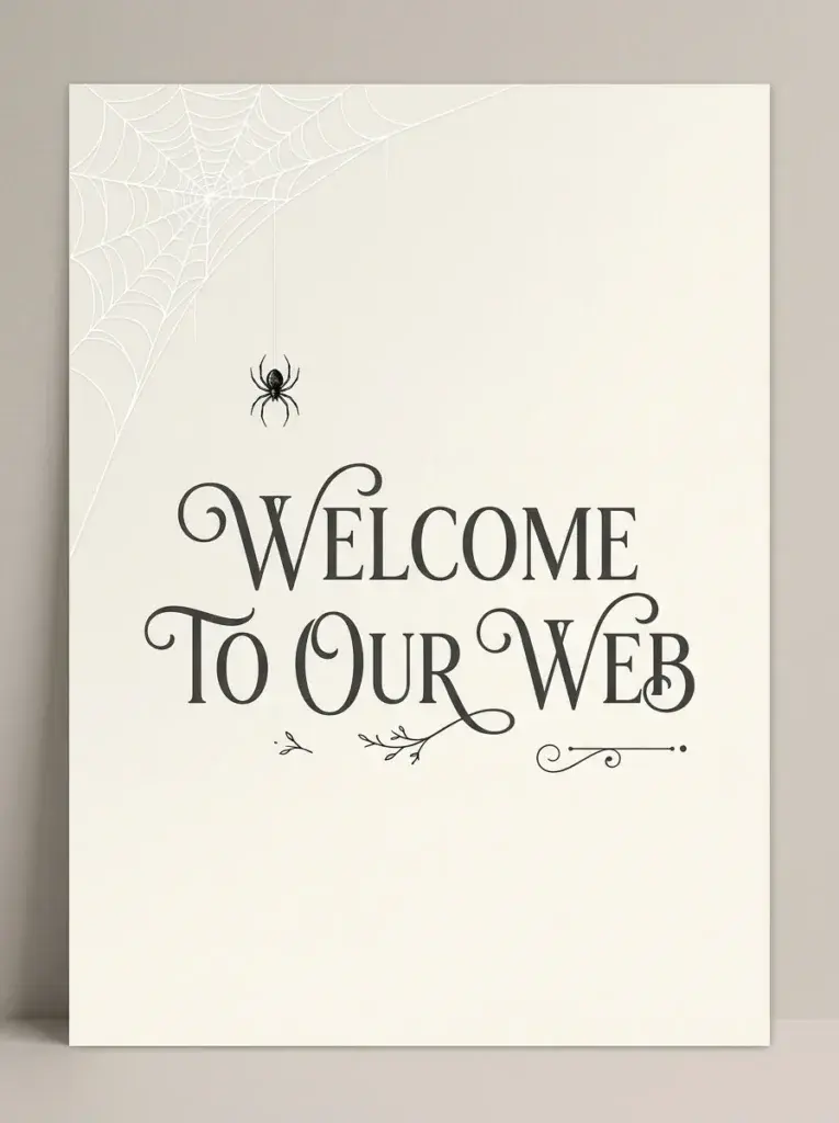 Spider Web Spooky Welcome Sign