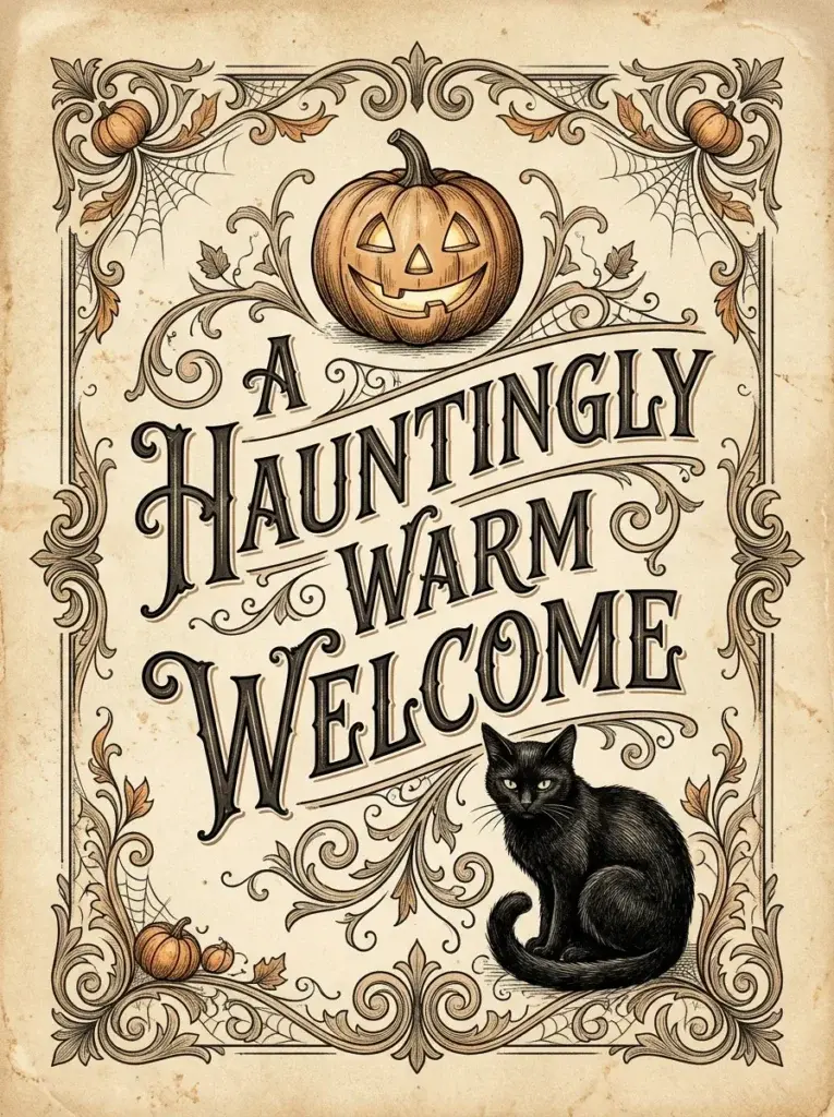 Vintage Halloween Greeting Sign